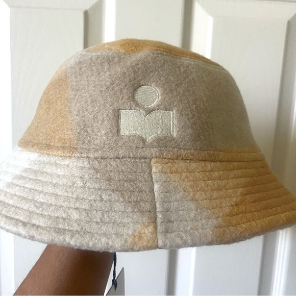 Isabel Marrant Wool Bucket Hat Haley Tan Cream Size M - Picture 7 of 12